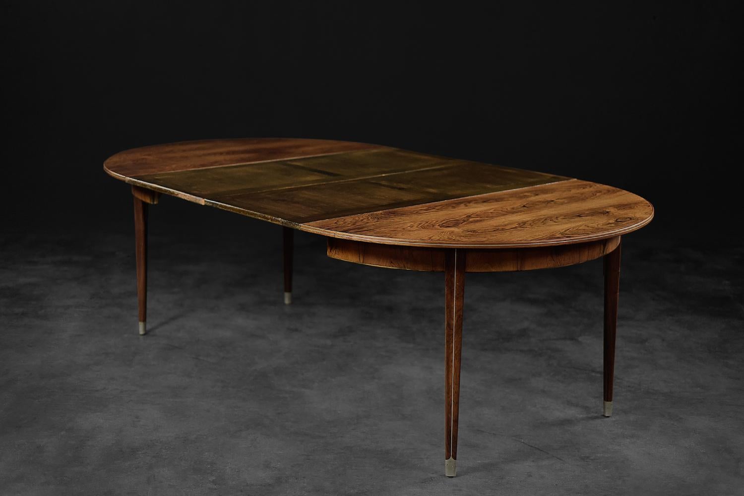 Vintage Rare Danish Round Rosewood Folding Dining Table by Agner Christoffersen For Sale 5