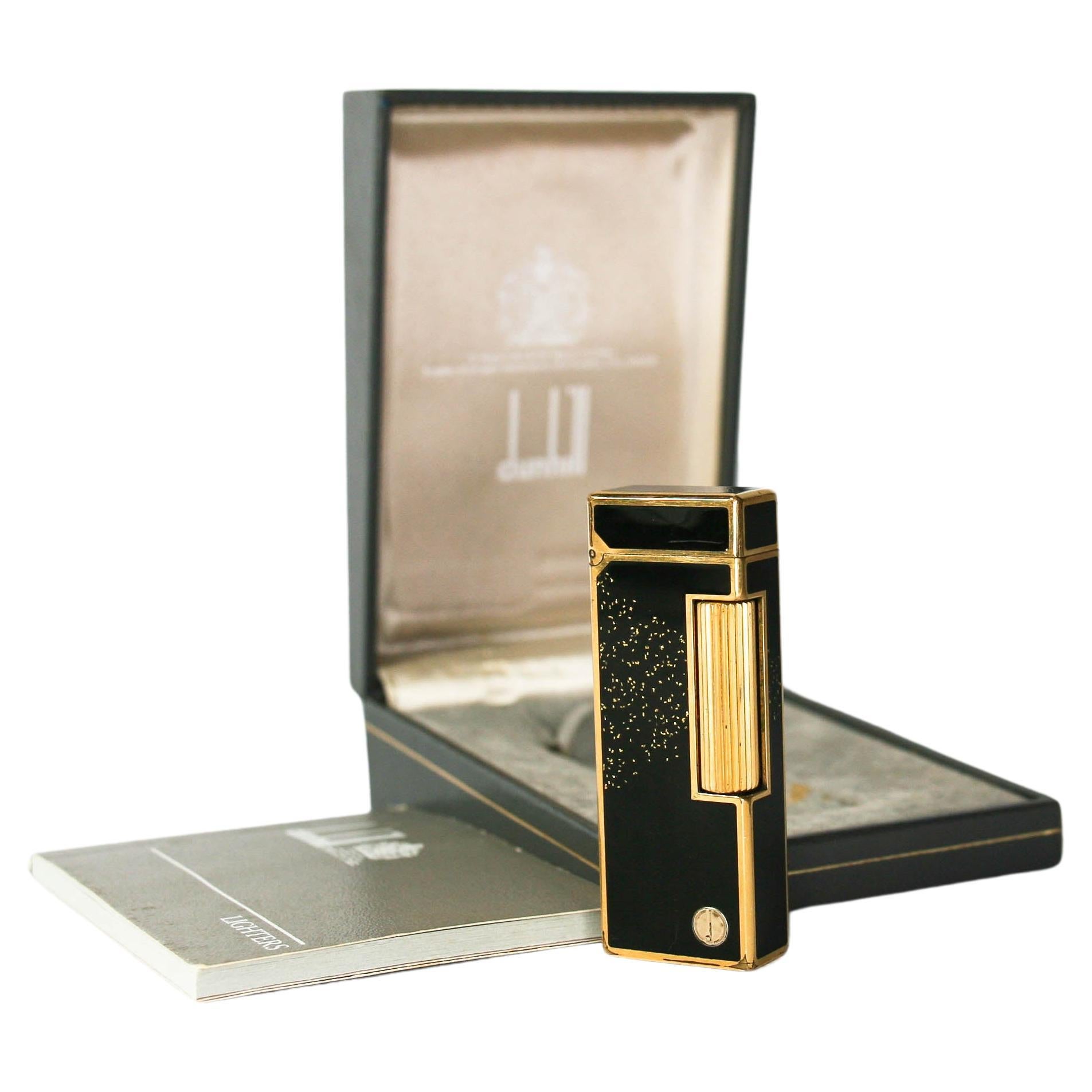 Vintage Rare Dunhill Rollagas lighter Gold Dust In Box 1980s For Sale