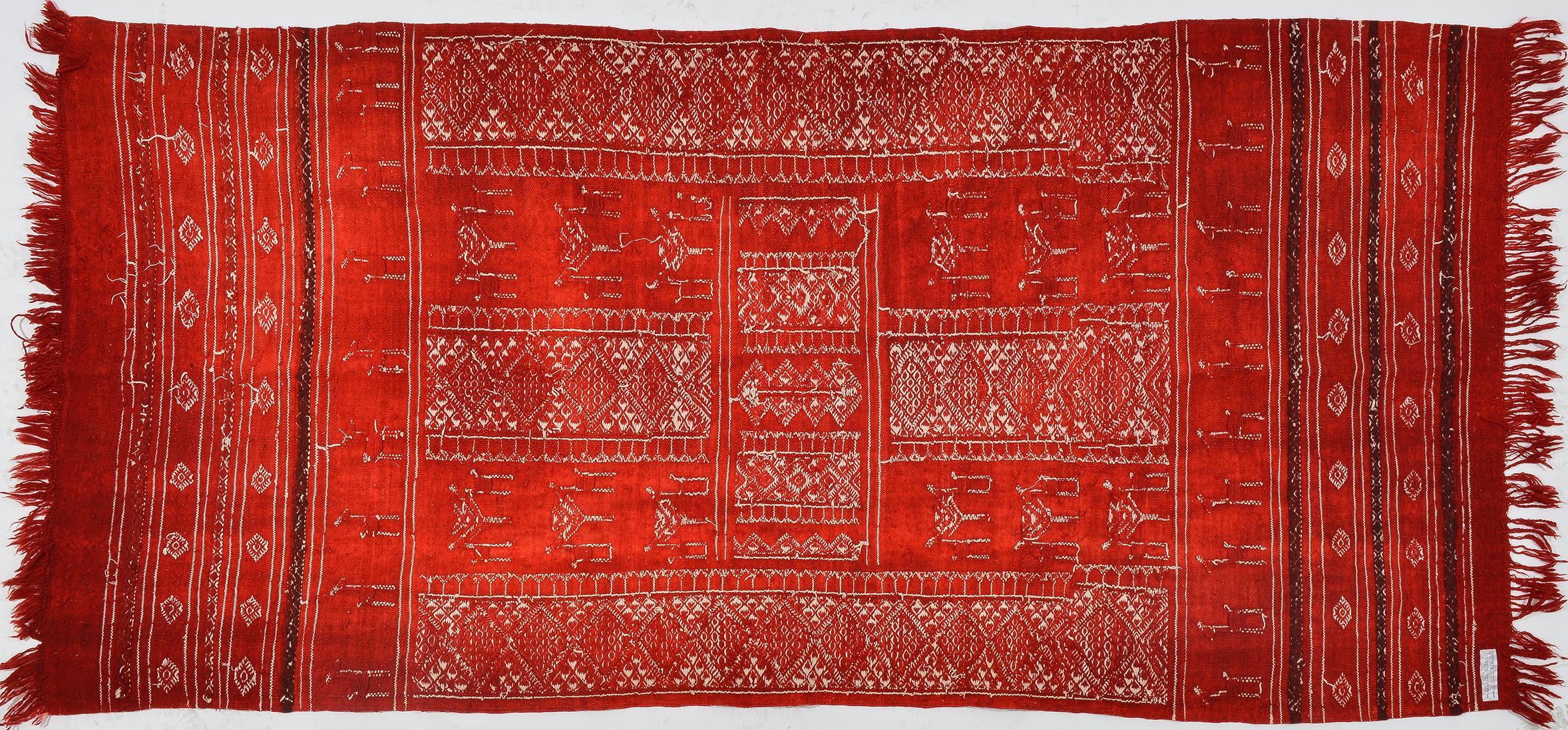 Tribal Vintage Rare Embroidered Moroccan Tissue