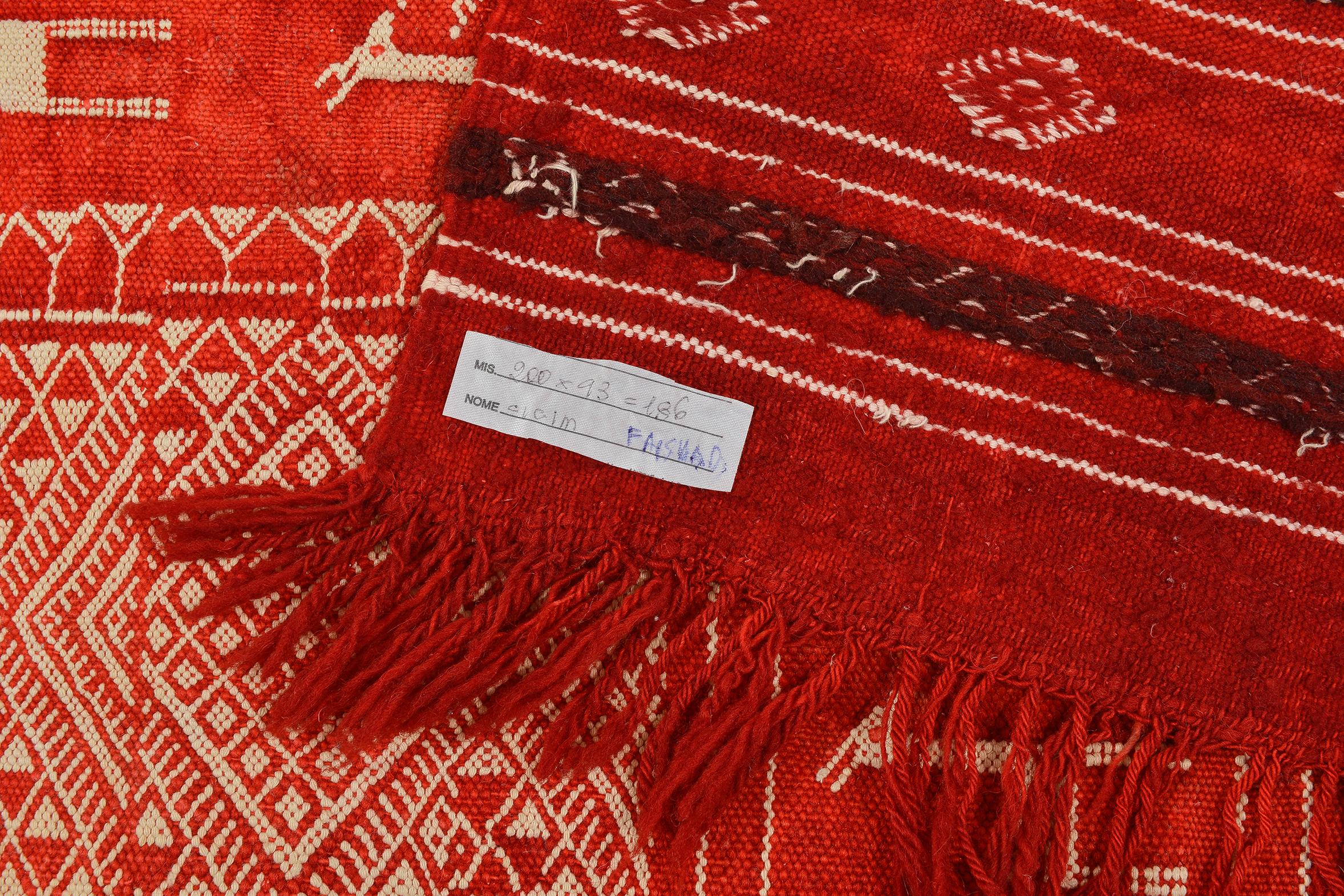 Hand-Woven Vintage Rare Embroidered Moroccan Tissue