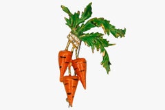 Seltene Reja-Carrot-Brosche aus Emaille, 1940er Jahre