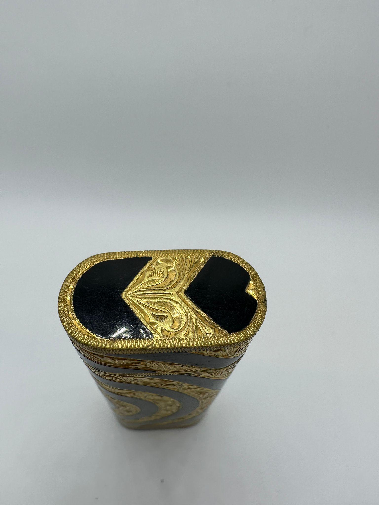 Women's or Men's Vintage Rare Exclusive Cartier Gold Black Enamel Retro RoyKing Rollagas Lighter