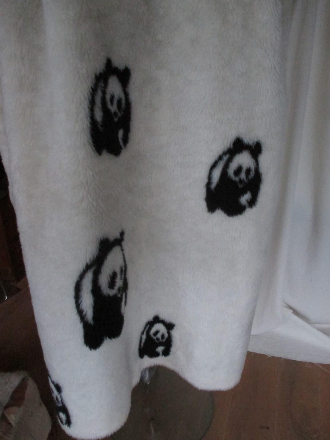 Gray Vintage Rare Faux Fur Panda Bear Coat