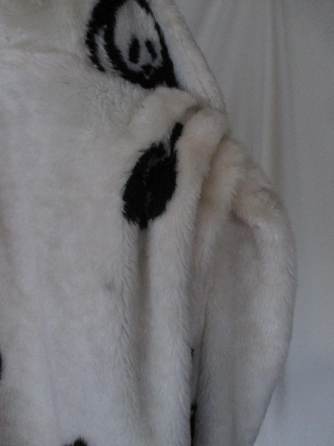Women's or Men's Vintage Rare Faux Fur Panda Bear Coat