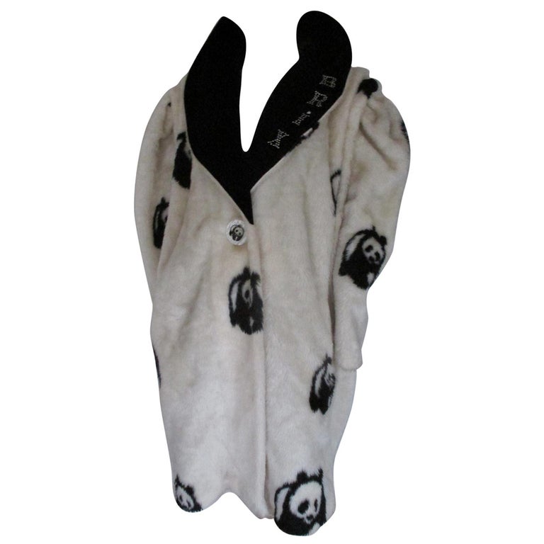 Vintage Rare Faux Fur Panda Bear Coat For Sale at 1stDibs panda fur
