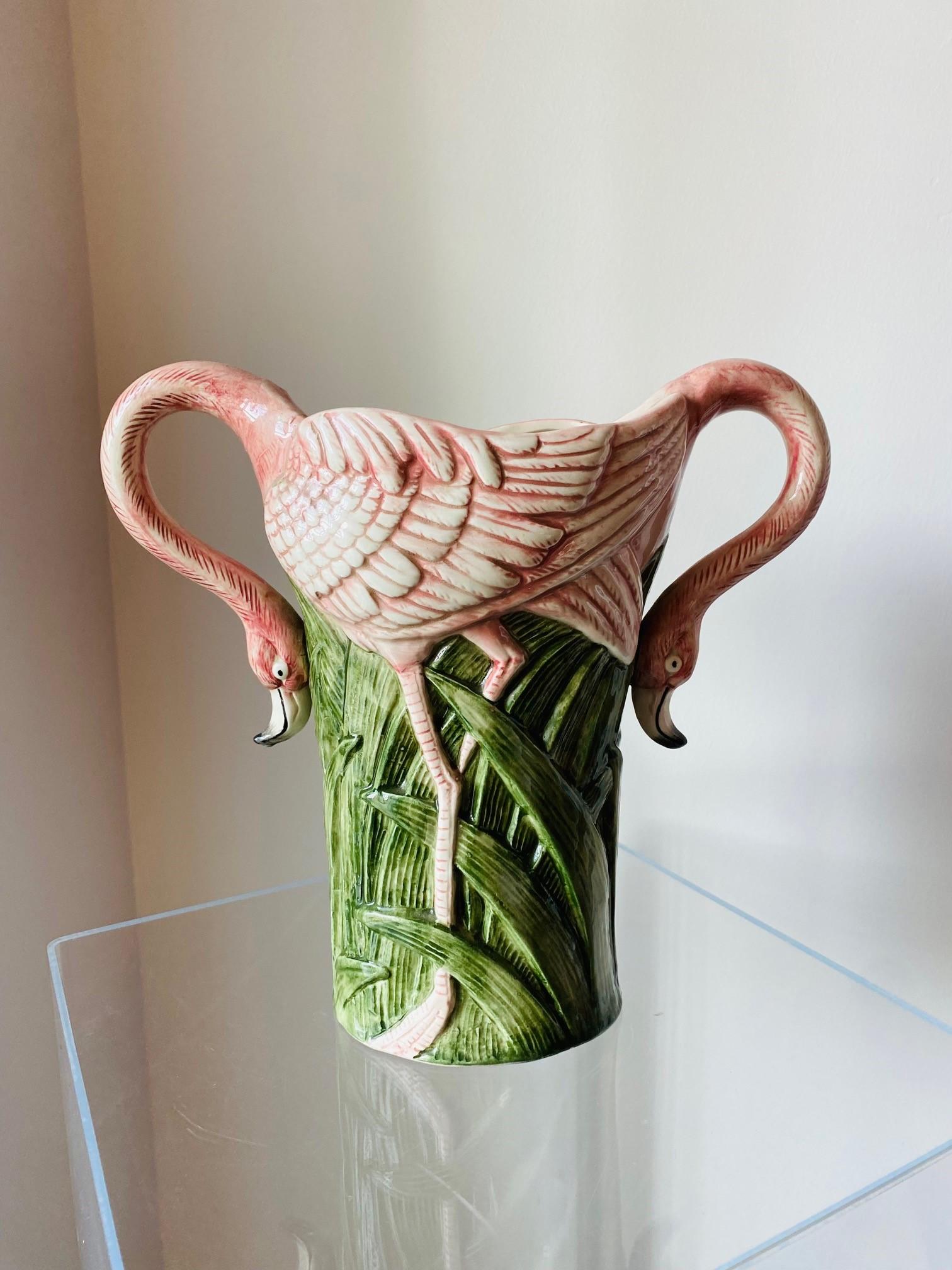 flamingo head vase