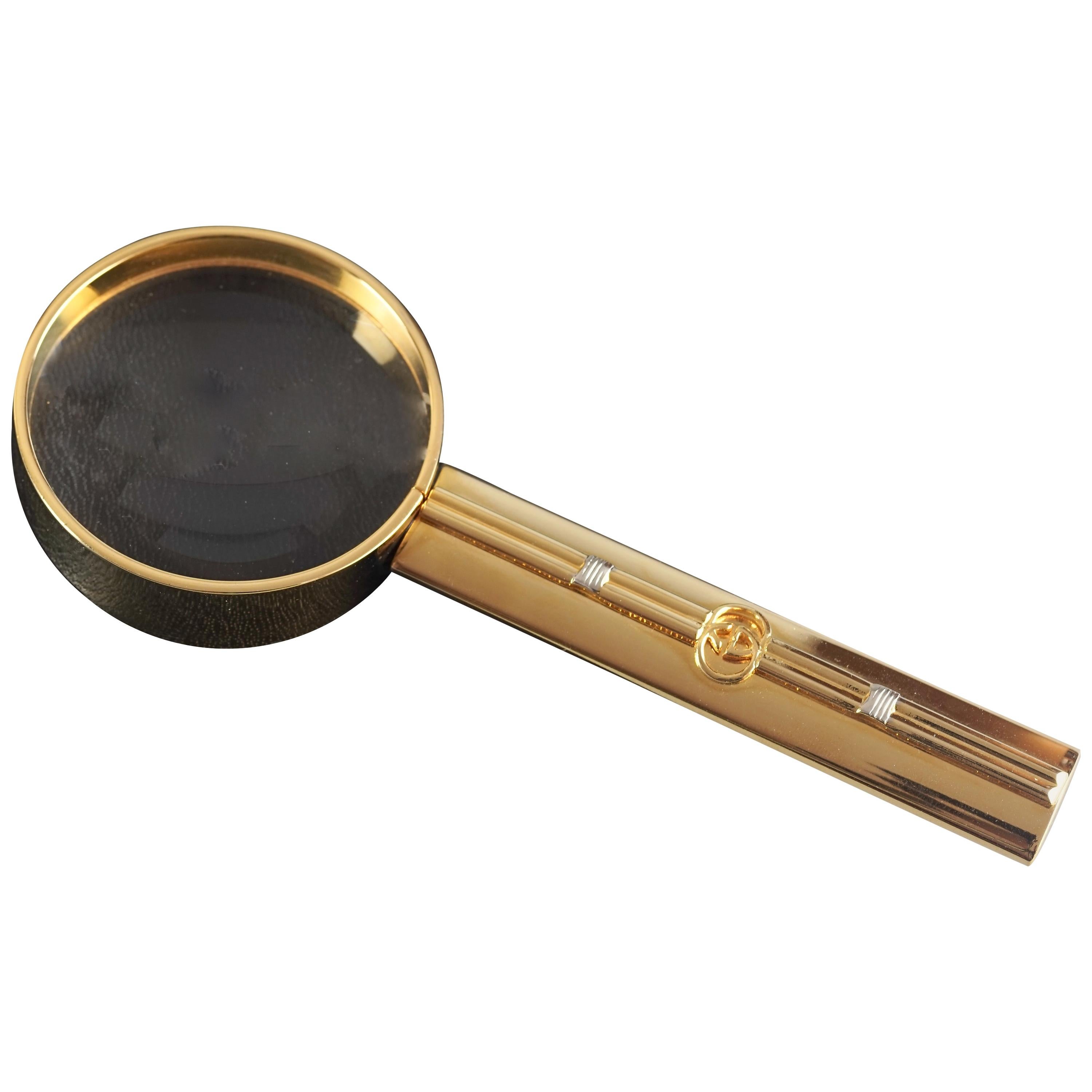 Vintage RARE GUCCI Gold Plated Magnifying Glass 