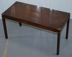 Vintage Rare Harrods London Mahogany Military Campaign Coffee Table