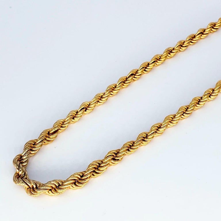Vintage Rare and Heavy Rope Chain Link 14 Karat Gold at 1stDibs heavy