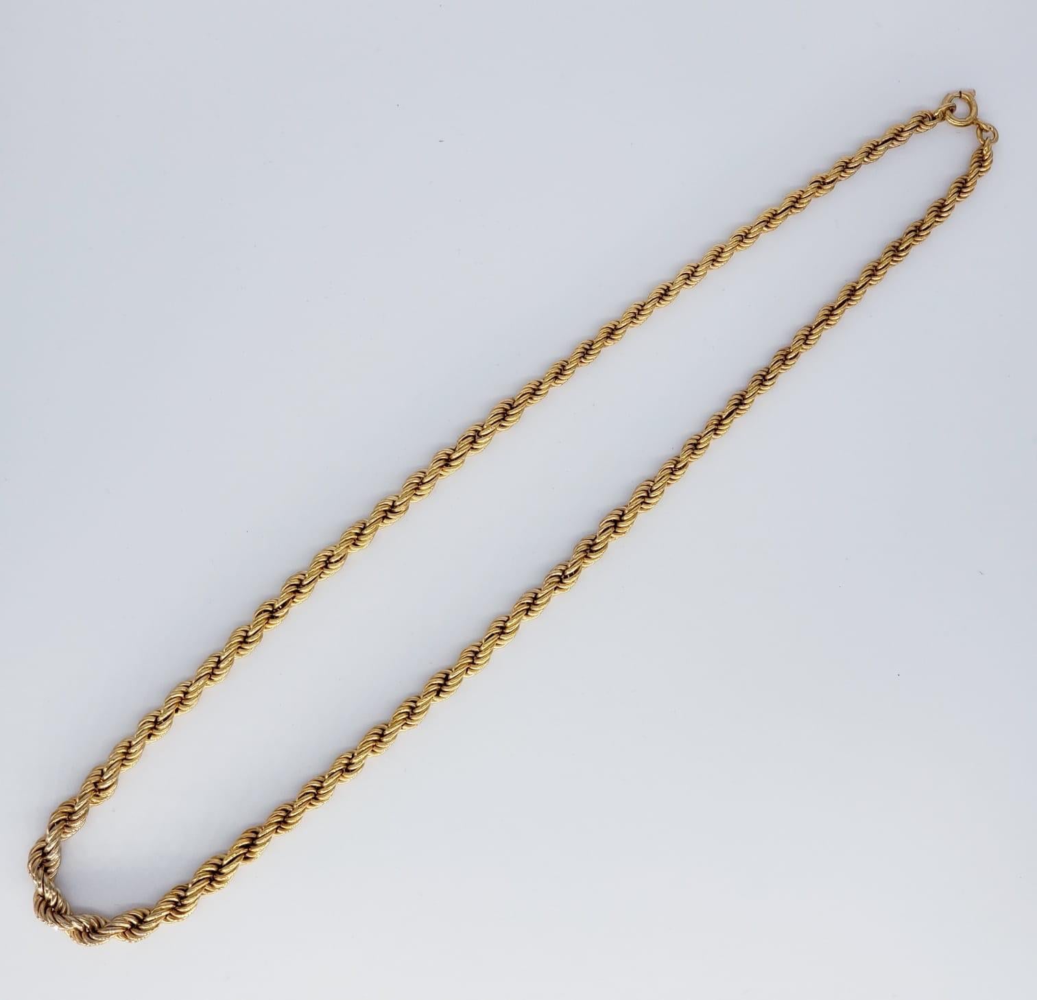 Vintage Rare and Heavy Rope Chain Link 14 Karat Gold In Excellent Condition In Miami, FL