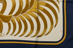 Vintage RARE Hermes Navy Silk Tiger Scarf