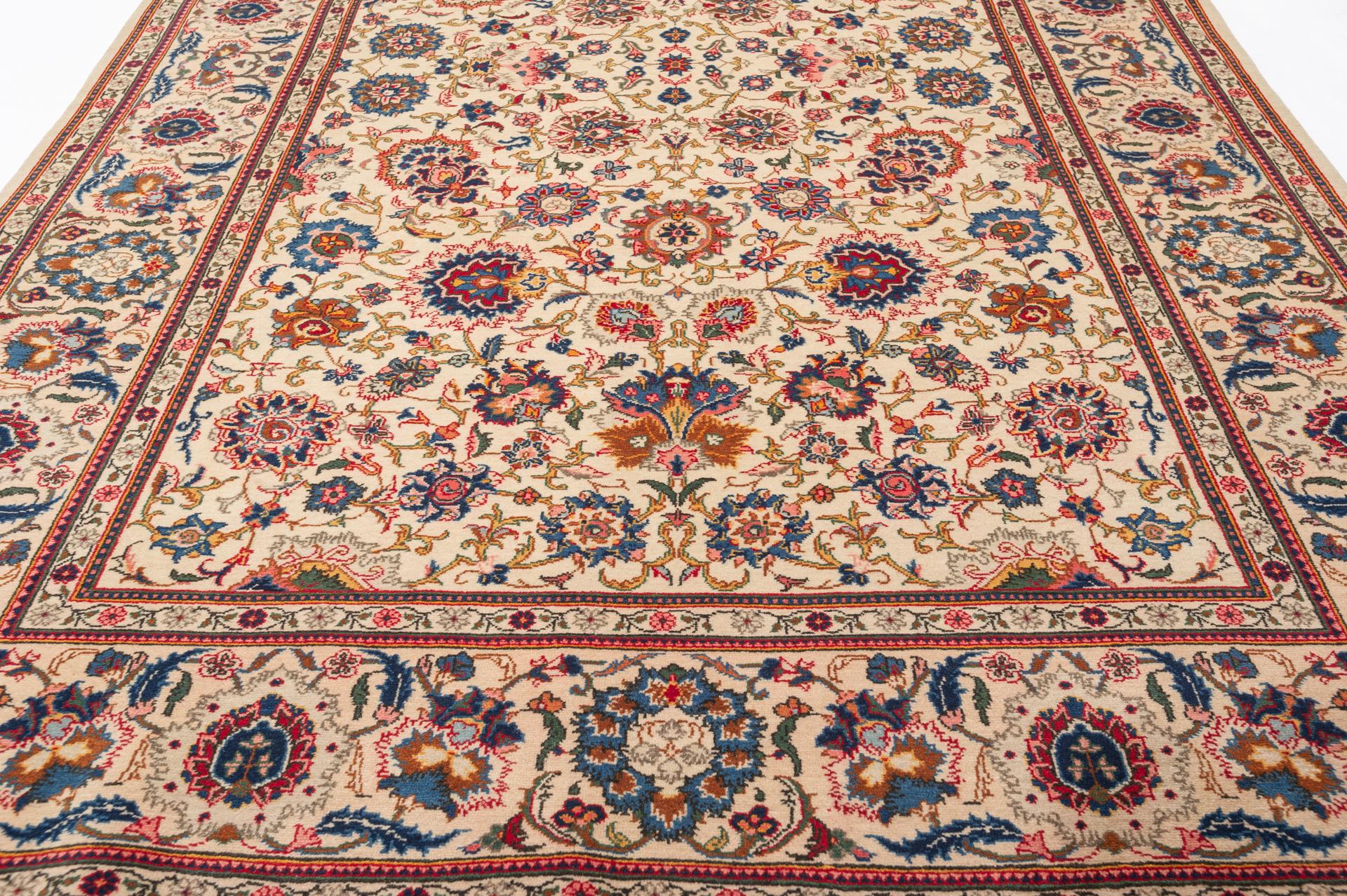 Central Asian Vintage Rare Ivory Oriental Carpet For Sale