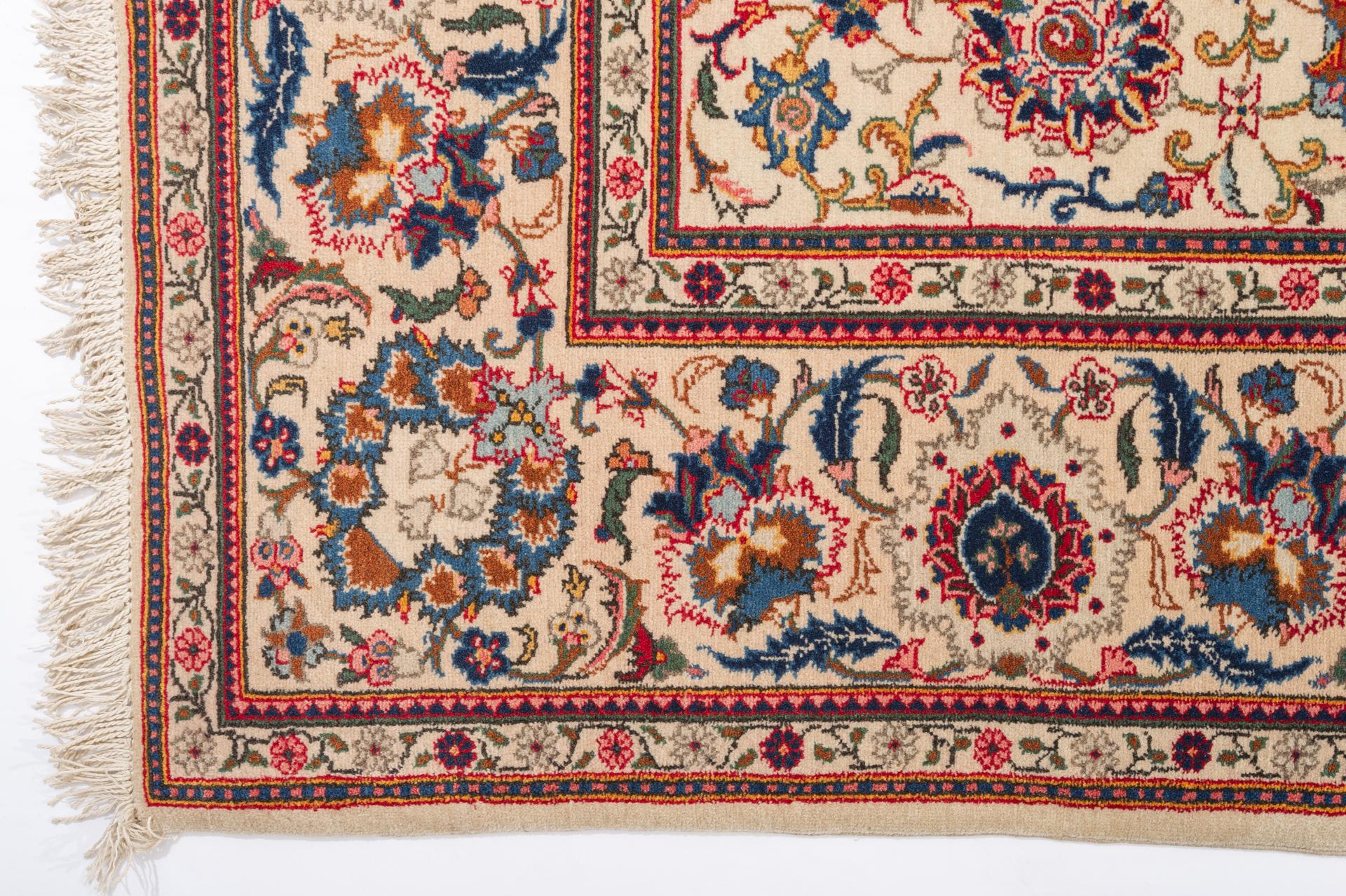 20th Century Vintage Rare Ivory Oriental Carpet For Sale