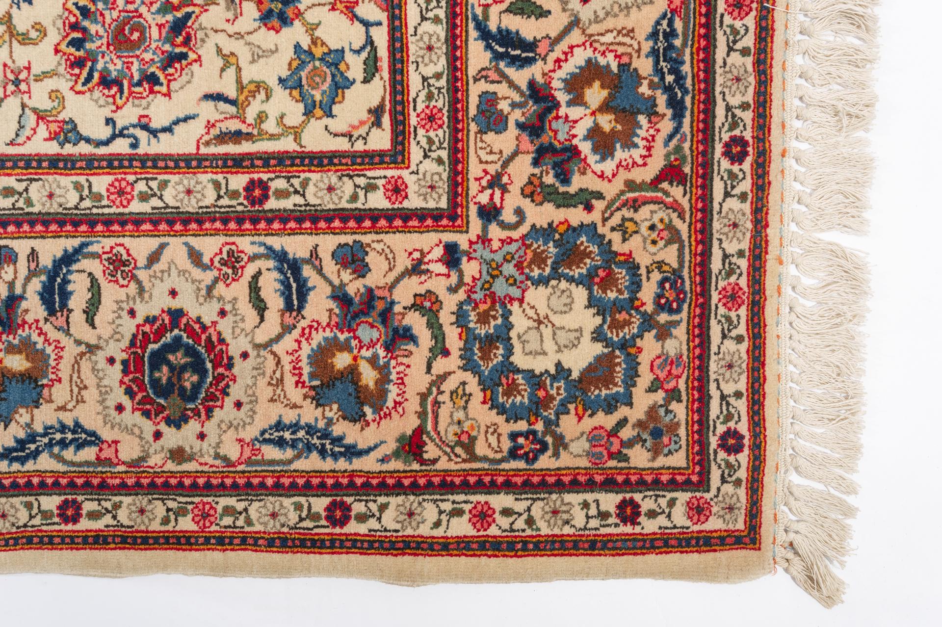 Wool Vintage Rare Ivory Oriental Carpet For Sale