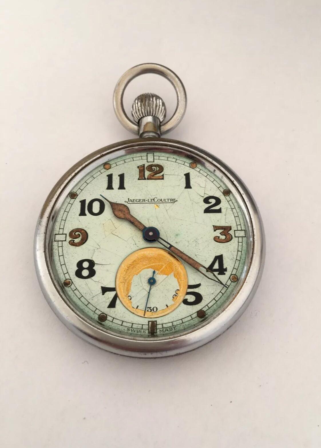 Vintage Rare Jaeger Le Coultre Military Pocket Watch 5