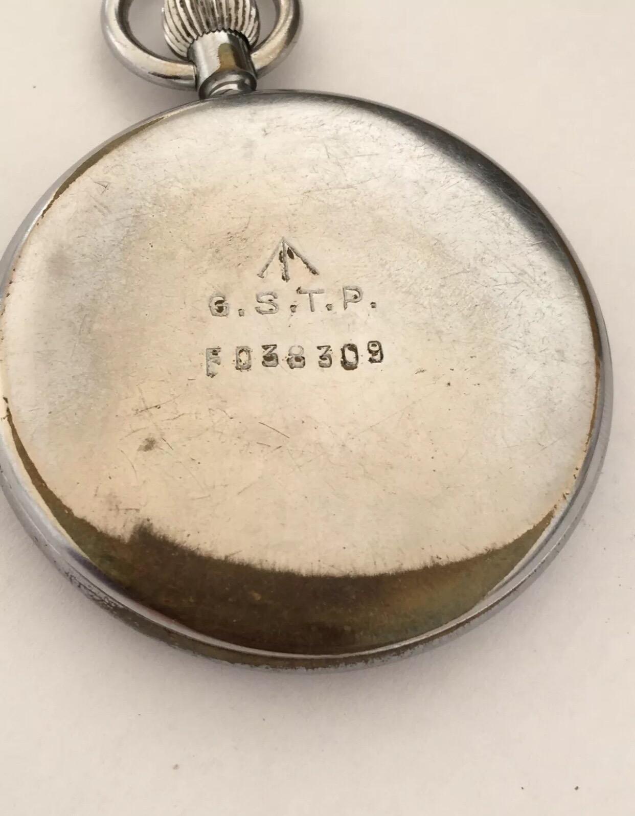 A very interesting and rare Jaeger Le Coultre military pocket watch .

The military issue numbers can be found on the back as can be seen in the pictures and it has certainly been through war by looking at the peeling condition of the dial.

This is