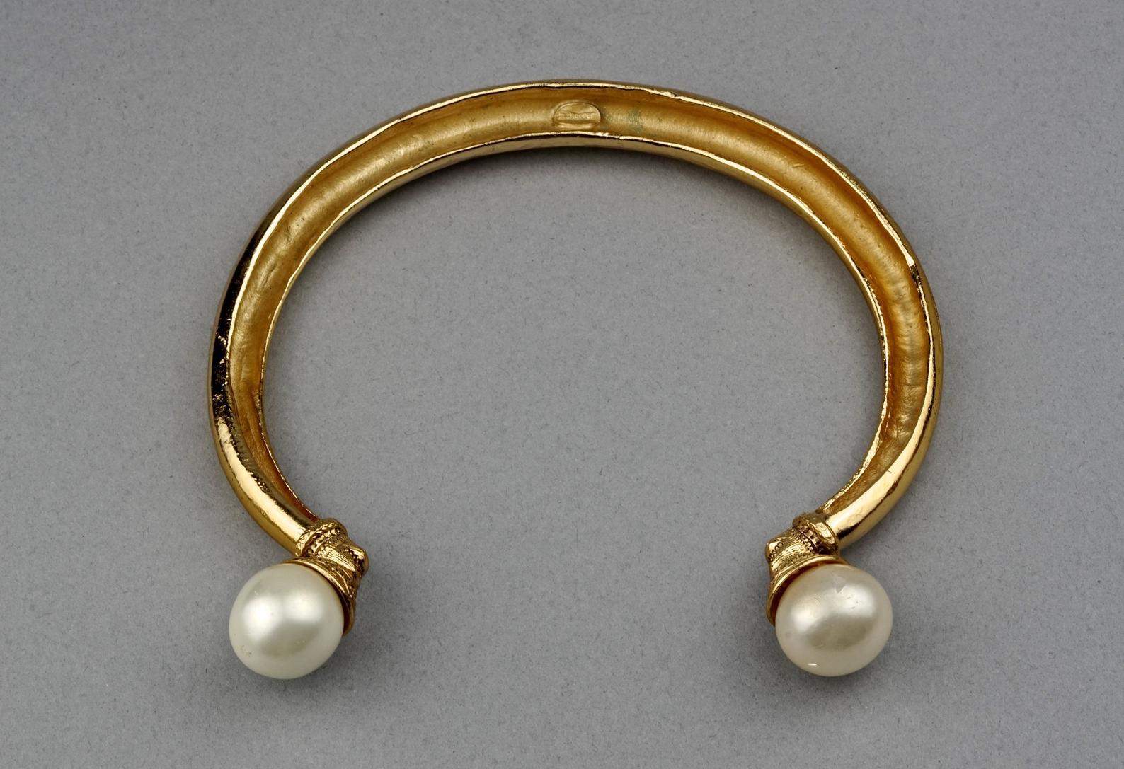 Women's Vintage Rare JEAN LOUIS SCHERRER Rigid Pearl Choker Necklace