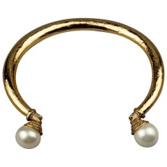 Vintage Rare JEAN LOUIS SCHERRER Rigid Pearl Choker Necklace