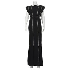 Vintage Rare JEAN PAUL GAULTIER Multi Zipper Black Long Dress Gown