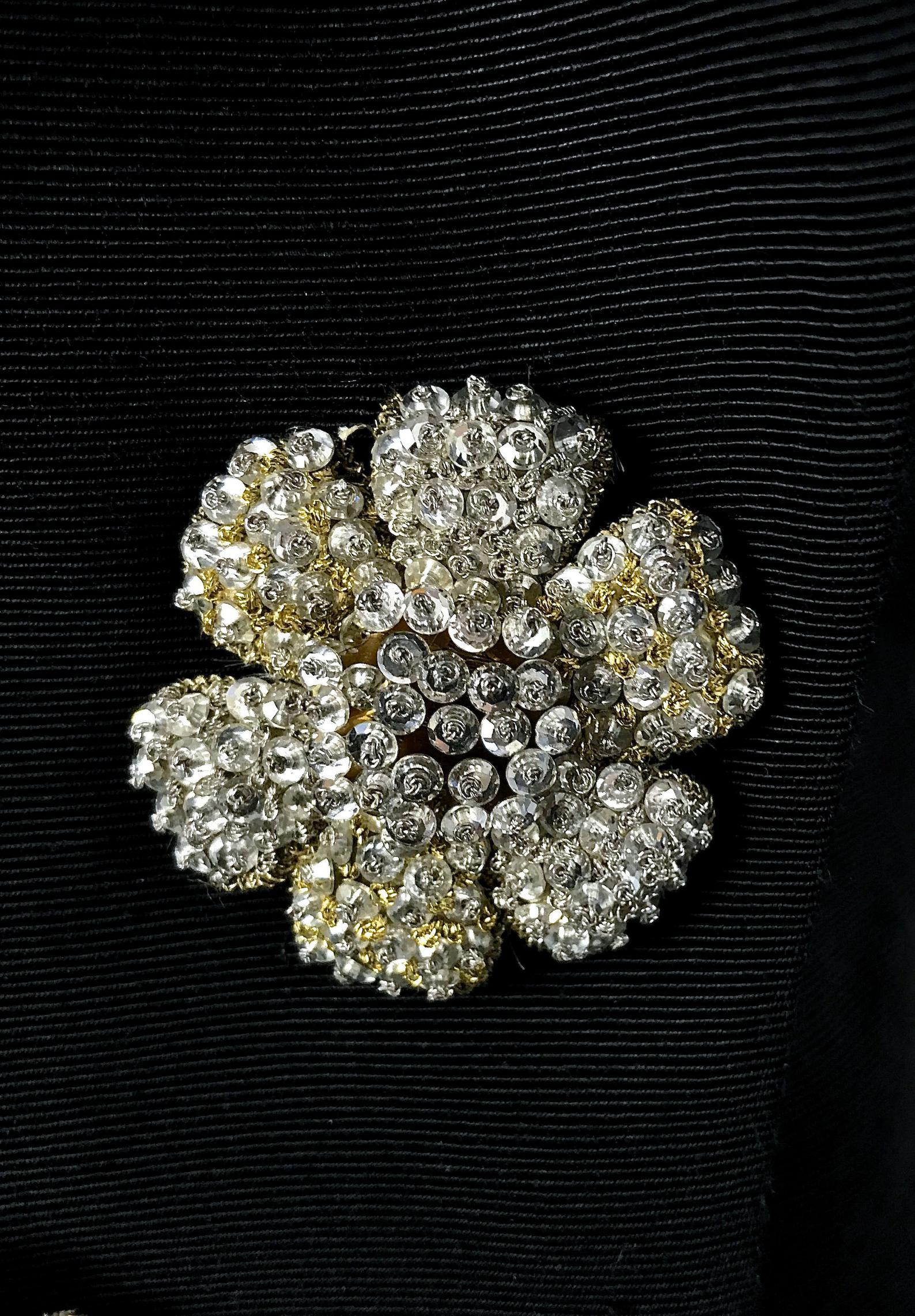 Women's Vintage RARE KARL LAGERFELD Flower Jewelled Dress Coat Tailcoat Jacket