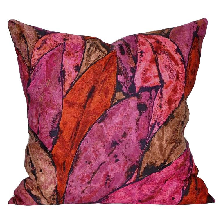 Vintage Rare Liberty of London Purple Pink Silk Scarf Irish Linen Cushion Pillow For Sale