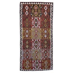 Vintage Rare Malatya Wool Kilim 4'10''x10'3''