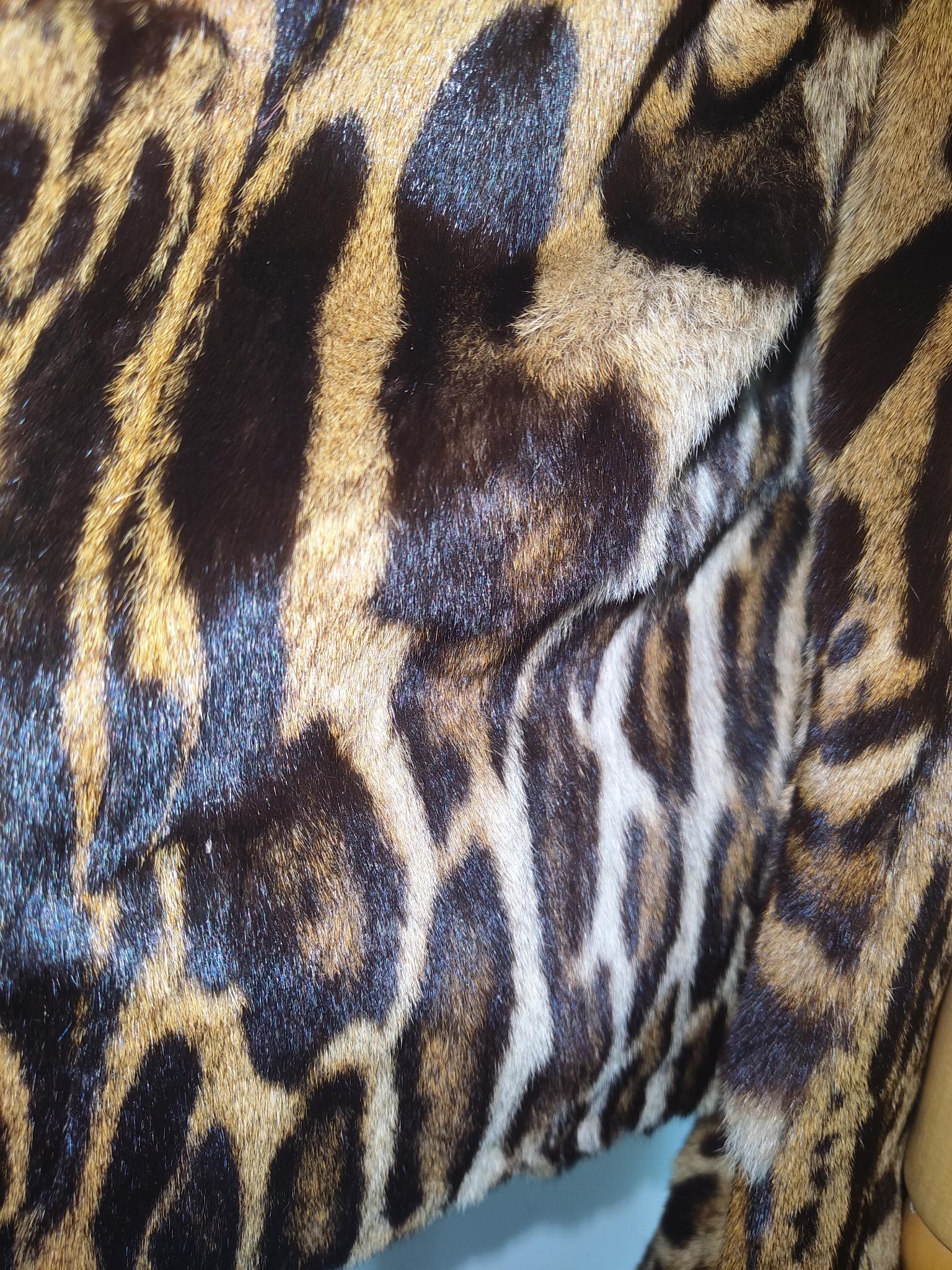 Vintage rare mature Brazilian Ocelot fur coat size 10  For Sale 7