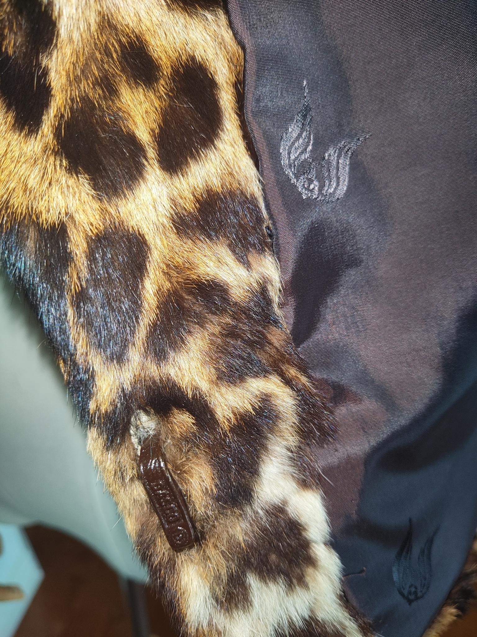Vintage rare manteau de fourrure d'ocelot brésilien taille 10  en vente 8