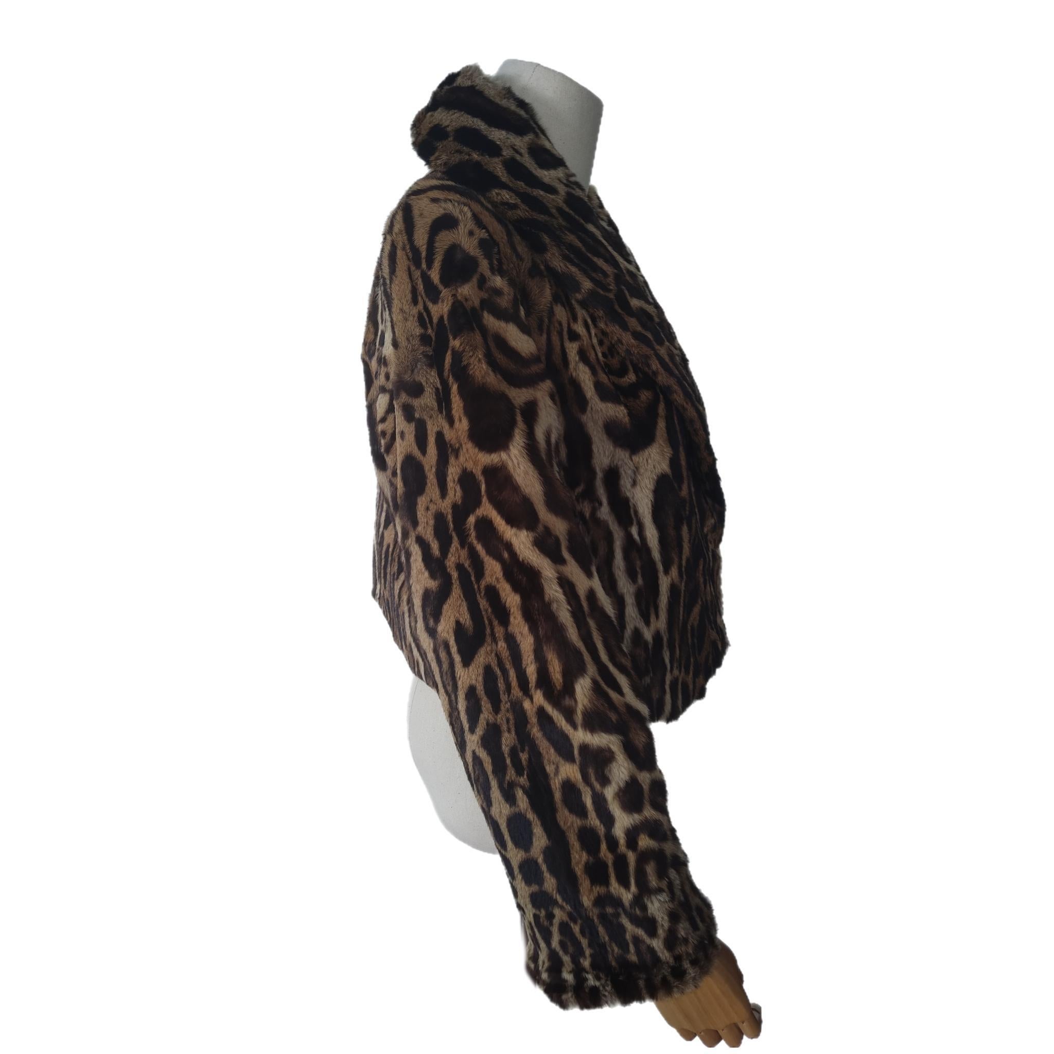 Vintage rare manteau de fourrure d'ocelot brésilien taille 10  en vente 10