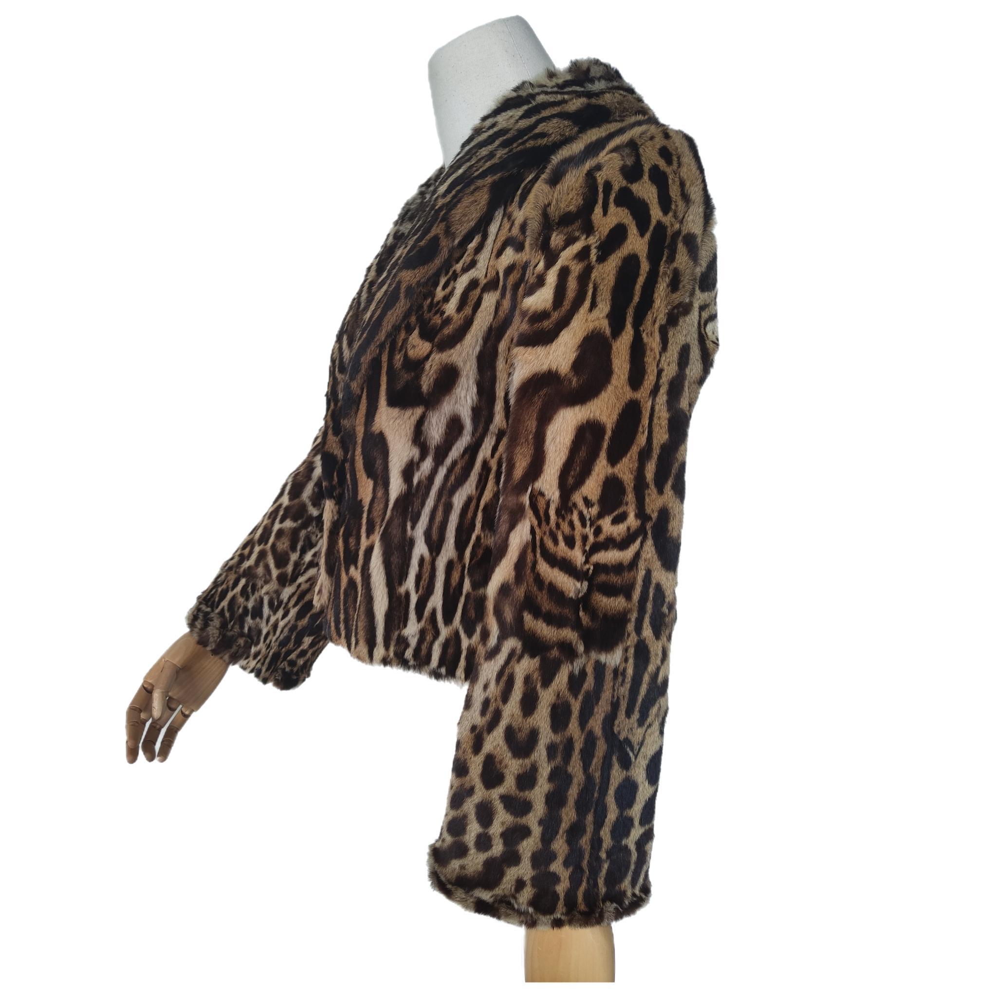 Vintage rare manteau de fourrure d'ocelot brésilien taille 10  en vente 11
