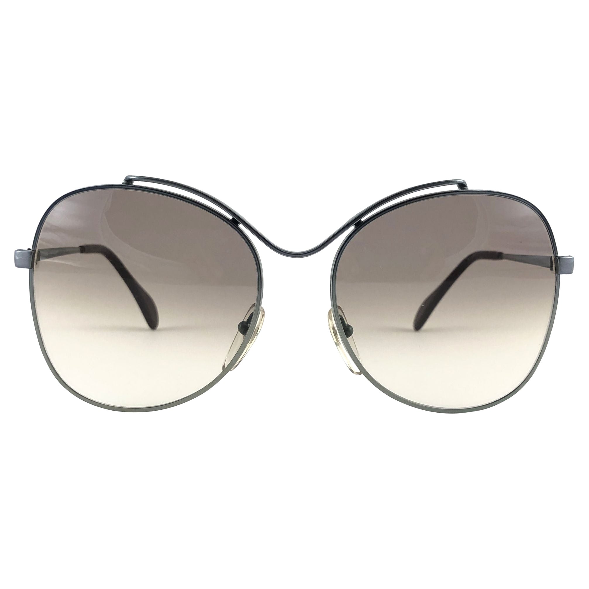 Vintage Rare Menrad 618 Oversized Green Metallic 1970 Sunglasses