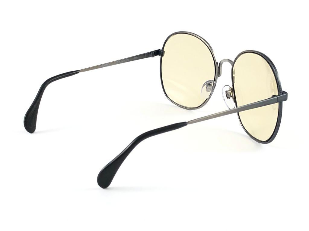 Women's Vintage Rare Menrad 626  Semi Round Oversized Silver 1970 Sunglasses For Sale