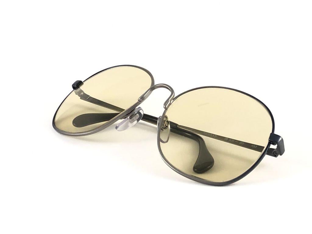 Vintage Rare Menrad 626  Semi Round Oversized Silver 1970 Sunglasses For Sale 4