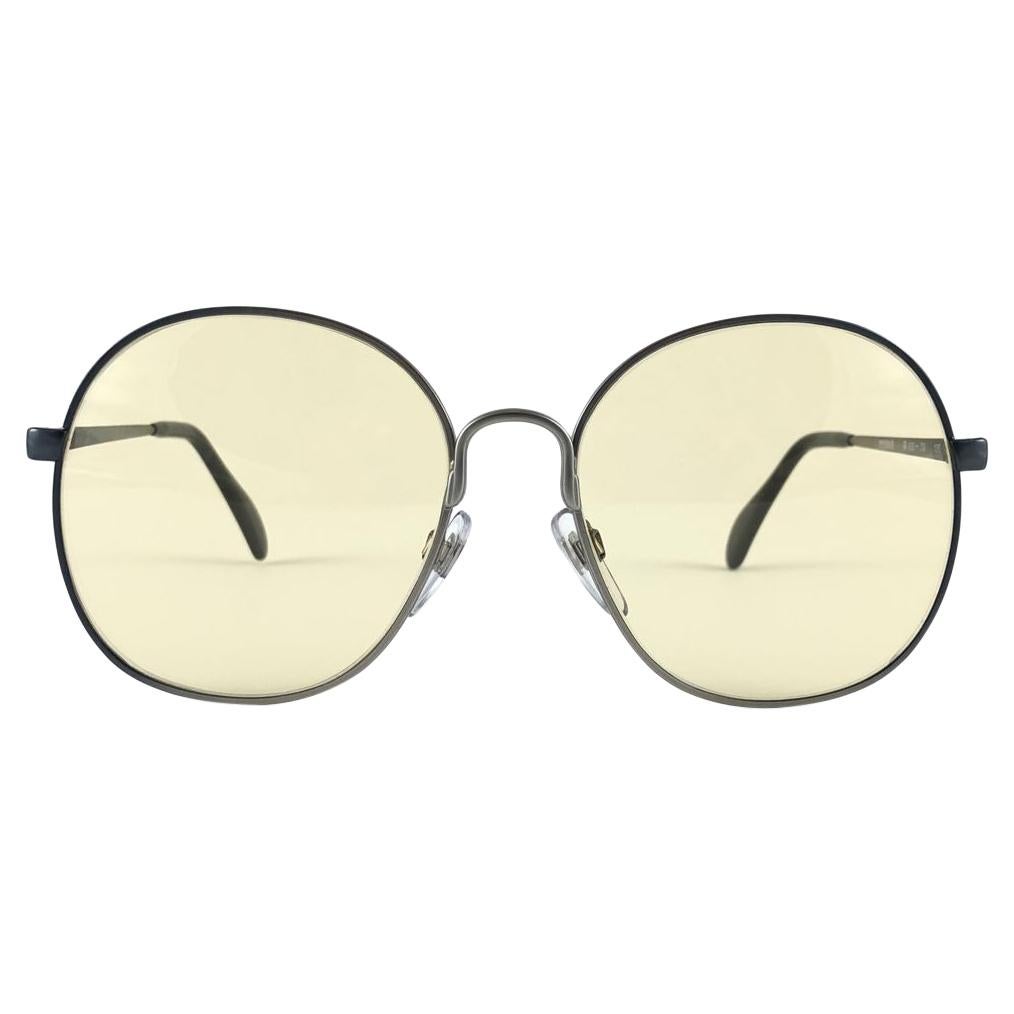 Vintage Seltene Menrad 626  Halbrunde übergroße Silber-Sonnenbrille 1970 im Angebot