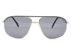 Vintage Rare Menrad M301 Grey Mate & Silver Aviator Frame 1970s Sunglasses