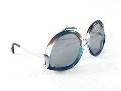 Vintage Rare Menrad M508 Funky Multicolor Blue & Silver 1970 Sunglasses