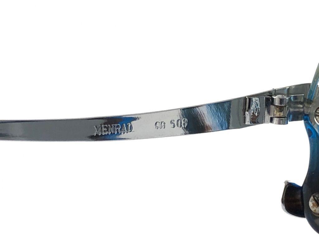 Seltene Menrad M508 Funky Multicolor Blau & Silber 1970 Sonnenbrille, Vintage, selten (Grau) im Angebot