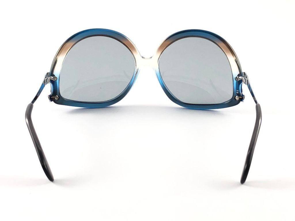 Seltene Menrad M508 Funky Multicolor Blau & Silber 1970 Sonnenbrille, Vintage, selten im Zustand „Hervorragend“ im Angebot in Baleares, Baleares