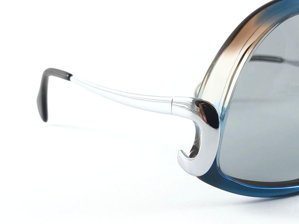 Seltene Menrad M508 Funky Multicolor Blau & Silber 1970 Sonnenbrille, Vintage, selten Damen im Angebot