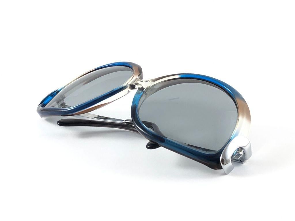 Seltene Menrad M508 Funky Multicolor Blau & Silber 1970 Sonnenbrille, Vintage, selten im Angebot 1