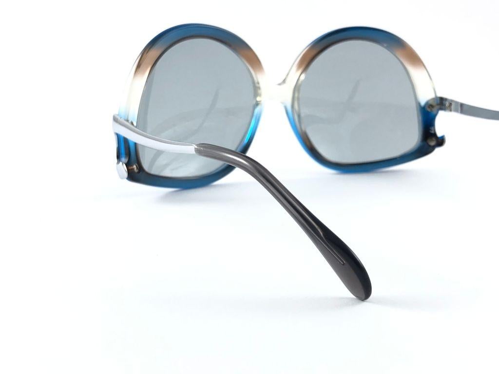 Seltene Menrad M508 Funky Multicolor Blau & Silber 1970 Sonnenbrille, Vintage, selten im Angebot 3