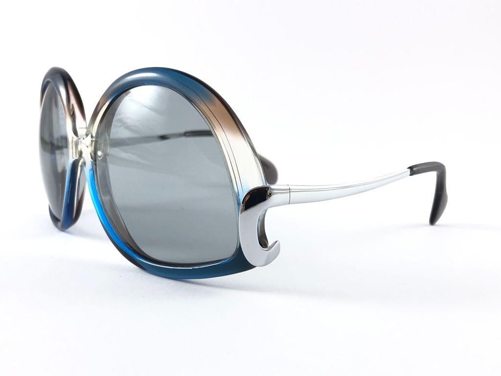 Seltene Menrad M508 Funky Multicolor Blau & Silber 1970 Sonnenbrille, Vintage, selten im Angebot 4