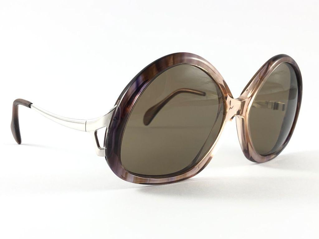 Seltene Vintage-Sonnenbrille von Menrad M510 Funky, mehrfarbig, Rose & Silber 1970 im Angebot 1