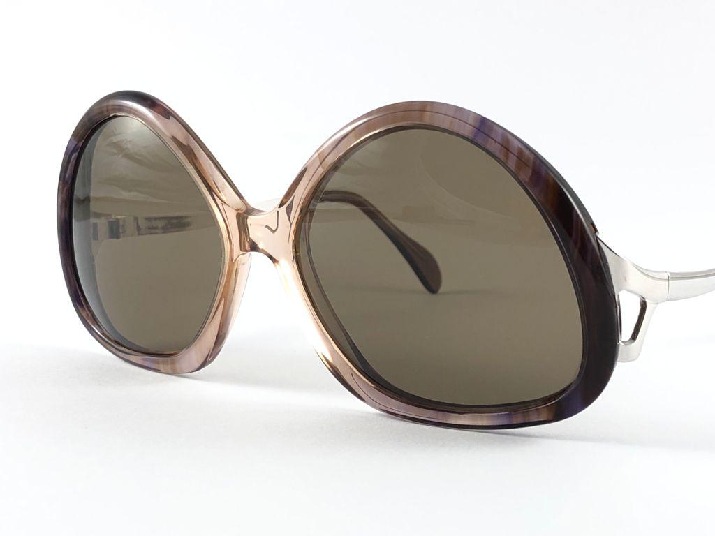 Seltene Vintage-Sonnenbrille von Menrad M510 Funky, mehrfarbig, Rose & Silber 1970 im Angebot 2