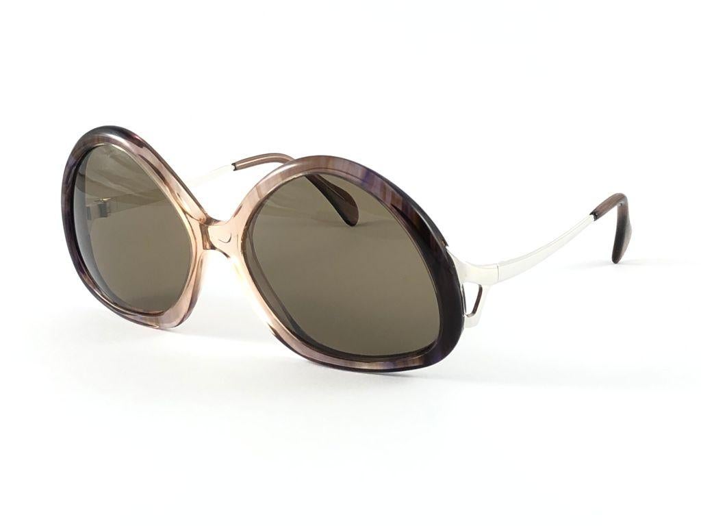 Seltene Vintage-Sonnenbrille von Menrad M510 Funky, mehrfarbig, Rose & Silber 1970 im Angebot 3