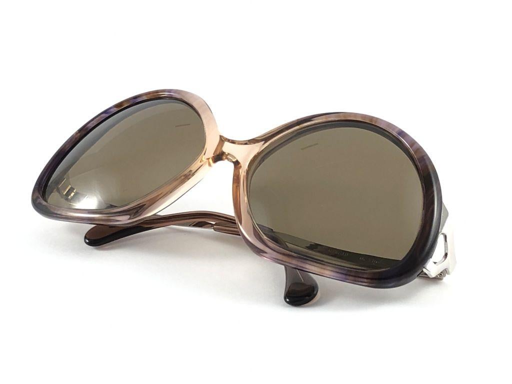 Vintage Rare Menrad M510 Funky Multicolor Rose & Silver 1970 Sunglasses For Sale 4