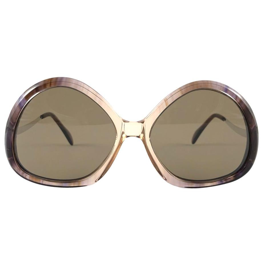 Vintage Rare Menrad M510 Funky Multicolor Rose & Silver 1970 Sunglasses For Sale