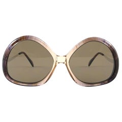 Vintage Rare Menrad M510 Funky Multicolor Rose & Silver 1970 Sunglasses