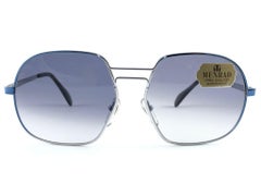 Vintage Rare Menrad M608 Gradient Blue Metallic & Silver Frame 1970s Sunglasses
