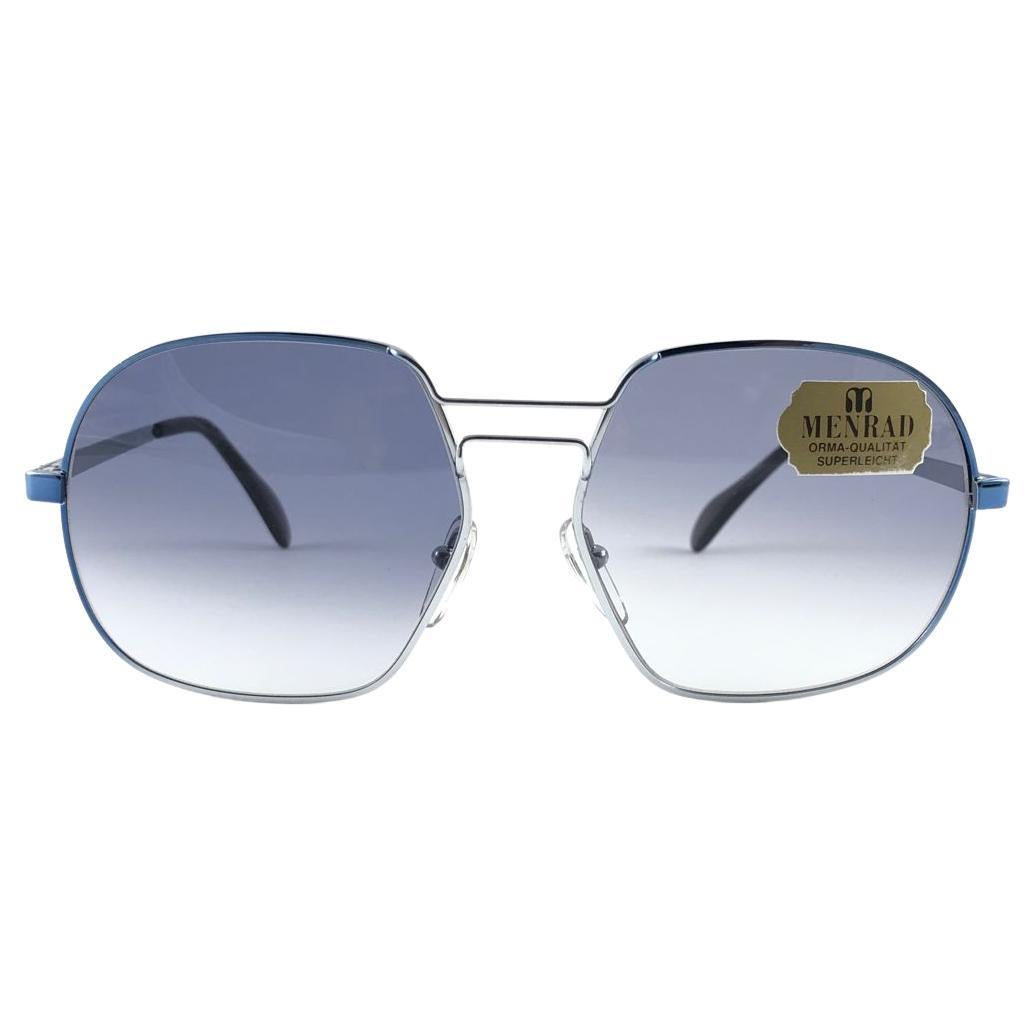 Vintage Rare Menrad M608 Gradient Blue Metallic & Silver Frame 1970s Sunglasses For Sale